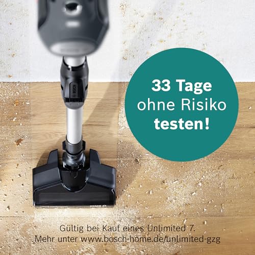 Bosch Akku-Staubsauger Unlimited 7 BCS711A, kabellos, Knickrohr, Hygiene-Filter, 10 Jahre Garantie, hohe Saugkraft, Wechselakku, LED-Beleuchtung.
