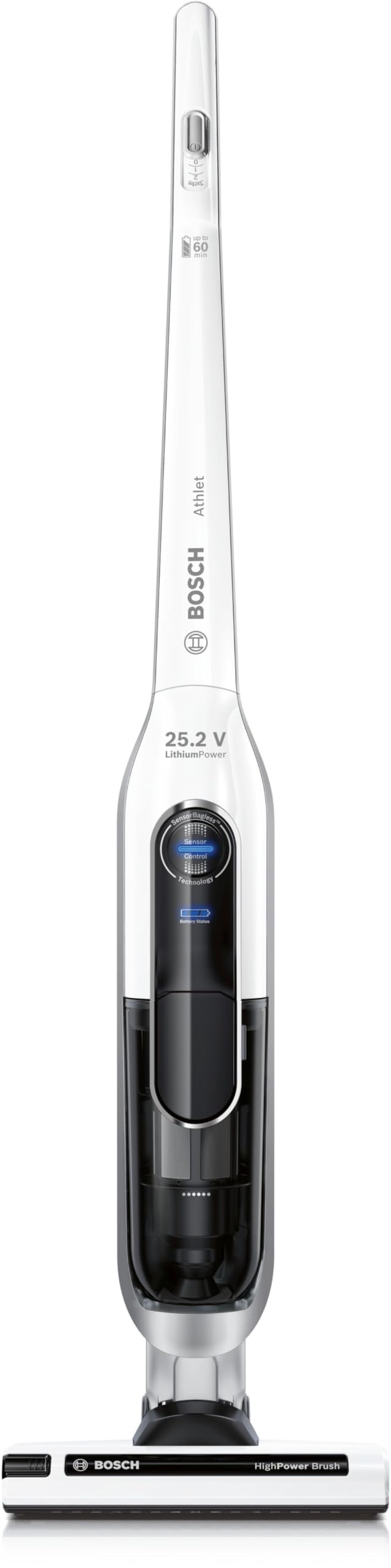 Bosch Akku-Staubsauger Athlet BCH6L2560, kabellos, beutellos, lange Laufzeit, hohe Saugleistung, für alle Bodenarten, weiß