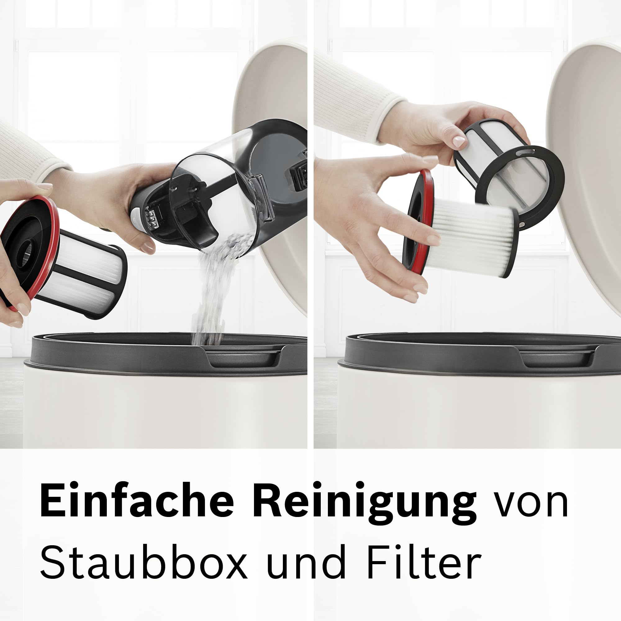 Bosch Akku-Staubsauger Unlimited 6 BKS6111P, kabellos, beutellos, leicht, hohe Saugleistung, lange Laufzeit, Fugendüse, alle Bodenarten, blau.