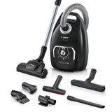Bosch Serie 8 BGL8XALL, Bodenstaubsauger mit Beutel, ideal für Allergiker, Hygiene-Filter, 10 Jahre Motorgarantie, Hartbodendüse, 650 W, schwarz.